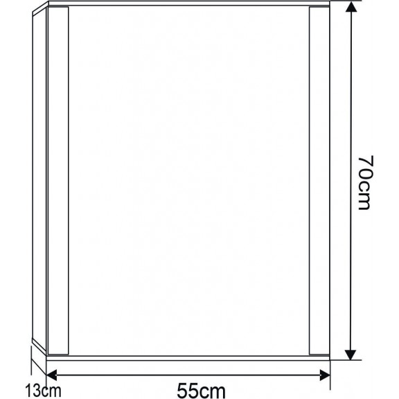 INTERCERAMIC Горен огледален PVC шкаф за баня. Размер 55*70*13, Панти със Soft Close механизъм за плавно затваряне.