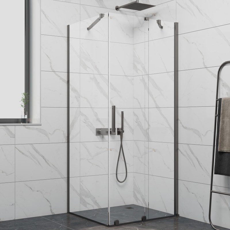 Душ кабина с плъзгане прозрачно стъкло - 6мм, размер 60*110*200, обков GUN GREY                                         