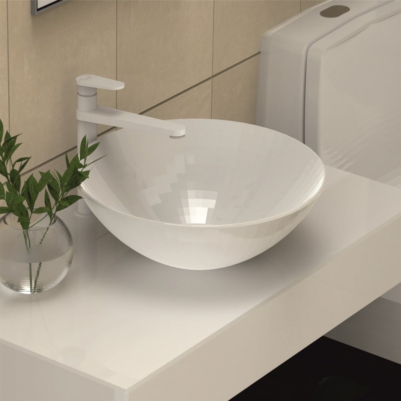 INTERCERAMIC Месингов смесител за умивалник бял мат