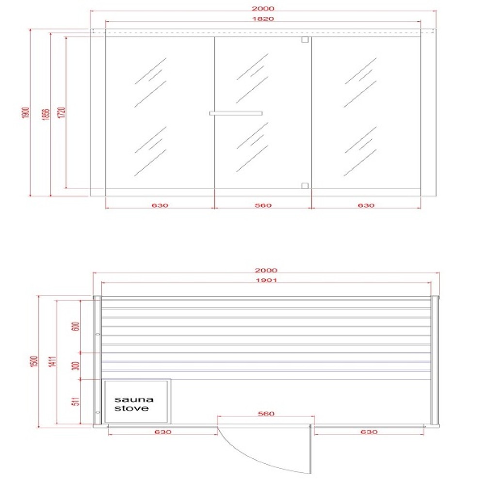 SANOTECHNIK Финландска сауна и инфрачервена кабина за 4-5 човекa Размер: 200x150x190см