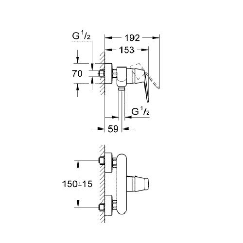 GROHE Eurosmart Cosmopolitan Смесител за душ, едноръкохватков 1/2″