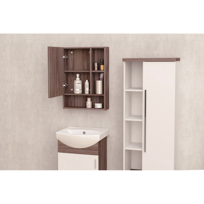 Огледален PVC шкаф, Панти Soft close, 50*15*70см