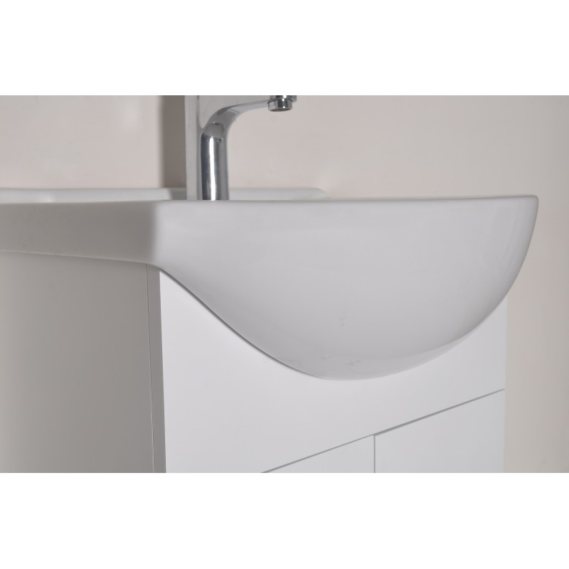 PVC Долен шкаф за баня, панти със “soft close” механизъм. 85x44x85см, , Порцеланов умивалник