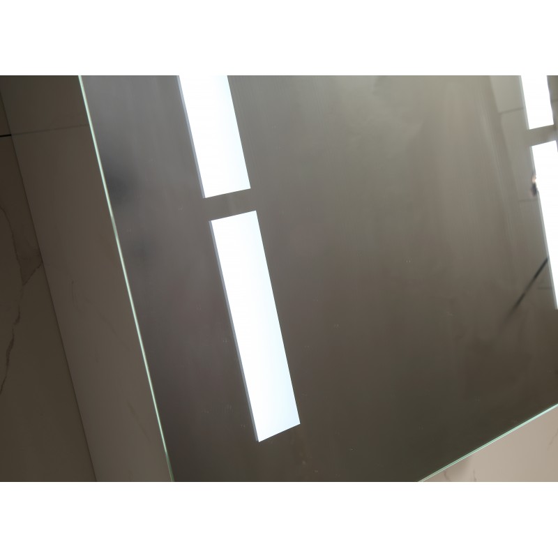 Огледален PVC шкаф с LED осветление, 50*15*65см, Панти Soft close