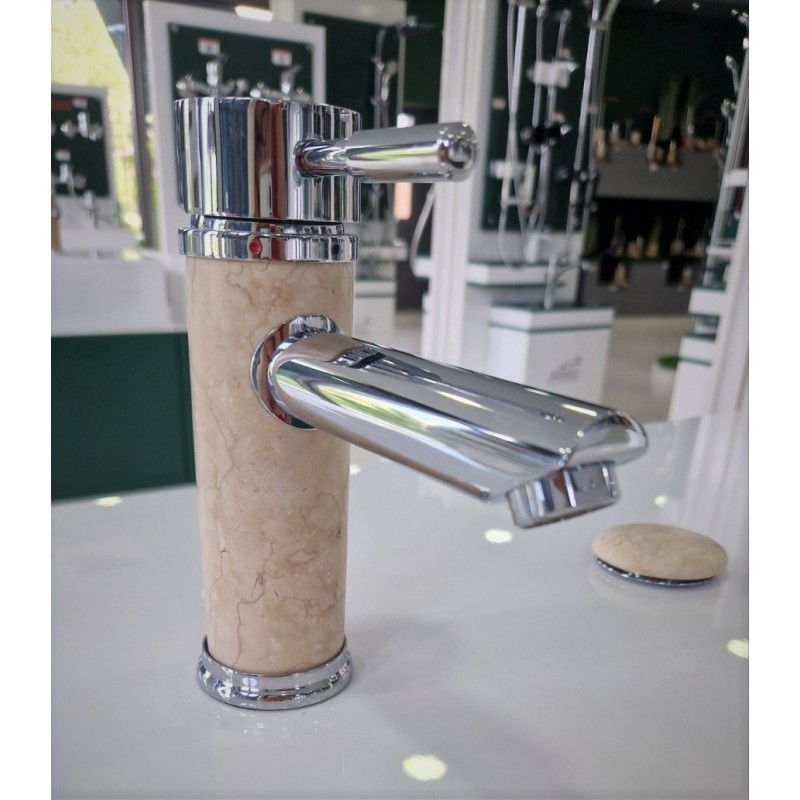 INTERCERAMIC Месингов смесител за умивалник пясък+хром