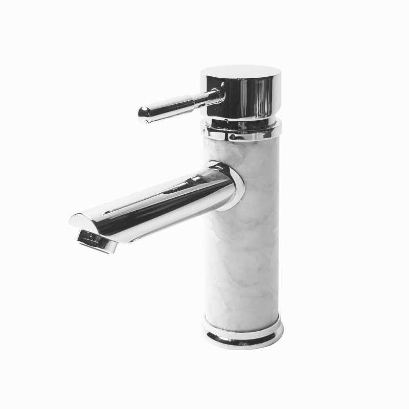 INTERCERAMIC Месингов смесител за умивалник бял+хром